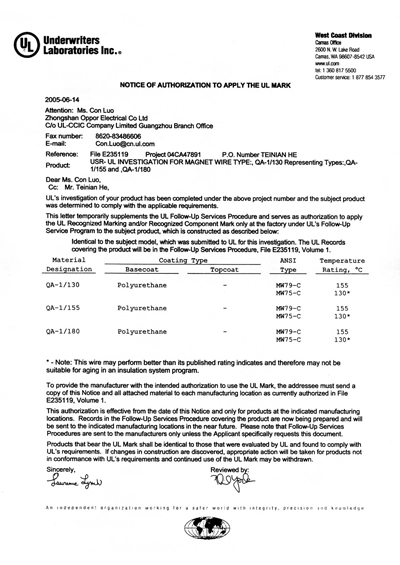 華輝獲得UL認(rèn)證