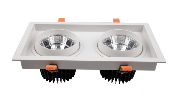 G15系列 2x25W 雙頭COB格柵射燈 開(kāi)孔尺寸155x305mm G15系列 2x25W 雙頭COB格柵射燈 開(kāi)孔尺寸155x305mm